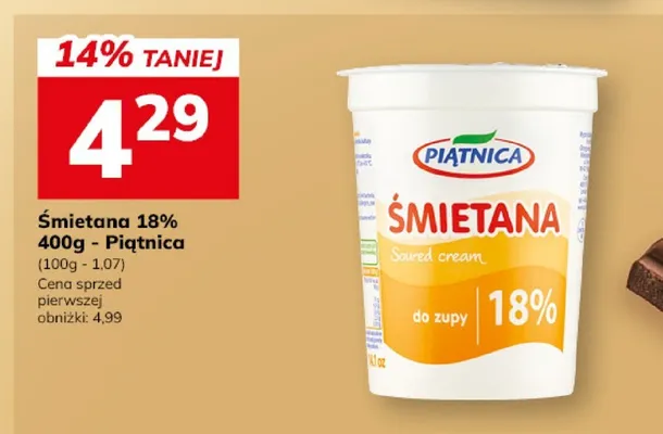 Śmietana 18% promocja w Hitpol