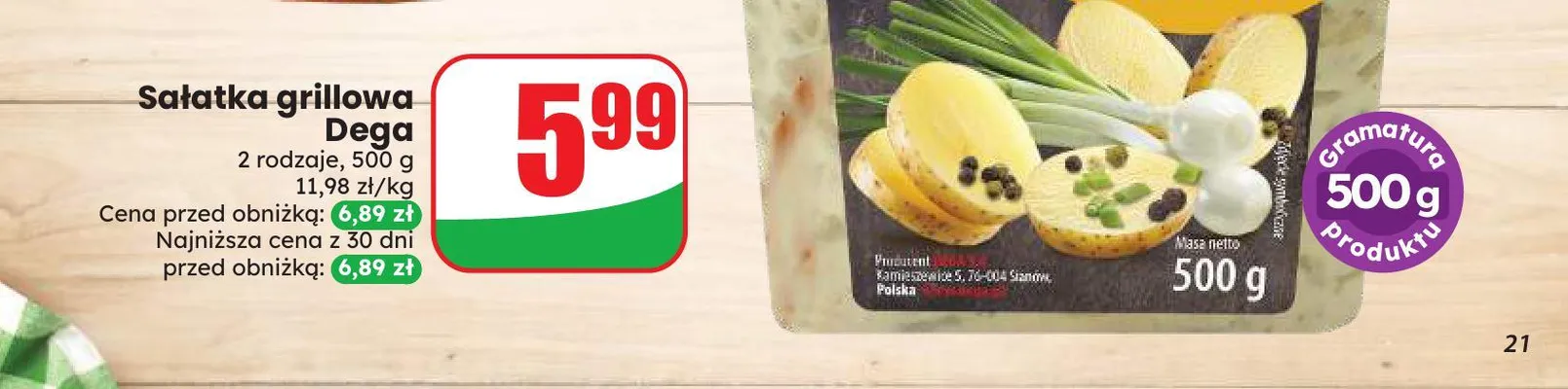 Sałatka grillowa Dega Ziemniaczki z pieprzem promocja w Dino