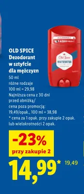 Dezodorant w sztyfcie dla mężczyzn Old Spice Whitewater promocja w Lidl