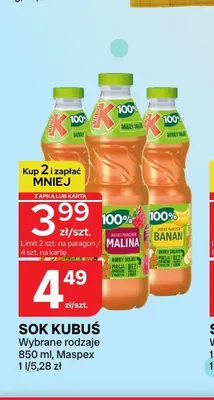 Sok Kubuś banan 100% promocja w Chorten