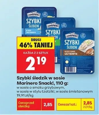 Szybki śledzik w sosie śmietankowym Marinero Snack promocja w Biedronka
