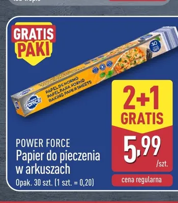 Papier do pieczenia w arkuszach Power Force promocja w Aldi