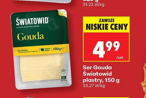 Ser Gouda Światowid plastry promocja w Biedronka