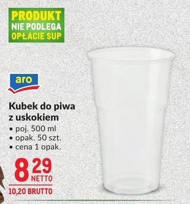 Kubek do piwa z uszkiem aro promocja w Makro