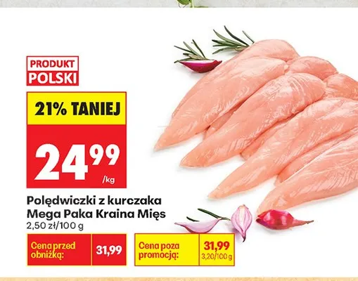 Polędwiczki z kurczaka Mega Paka Kraina Mięs promocja w Biedronka