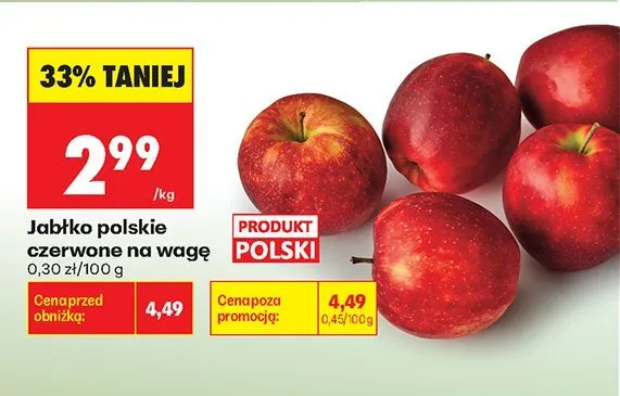 Jabłko polskie czerwone na wagę promocja w Biedronka