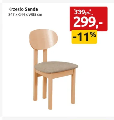Krzesło Sanda S47xG44xW85cm promocja w Black Red White