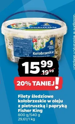 Filety śledziowe kołobrzeskie w oleju z pietruszką i papryką promocja w Netto