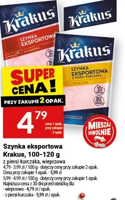 Szynka eksportowa wieprzowa Krakus promocja w Twój Market