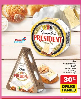 Ser brie Président orzechowy promocja w Carrefour