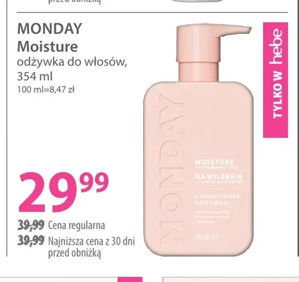 Moisture odżywka do włosów Monday promocja w Hebe