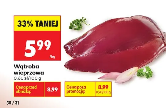 Wątroba wieprzowa promocja w Biedronka