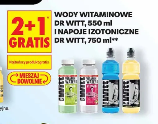 Wody witaminowe i napoje izotoniczne Dr Witt promocja w Biedronka