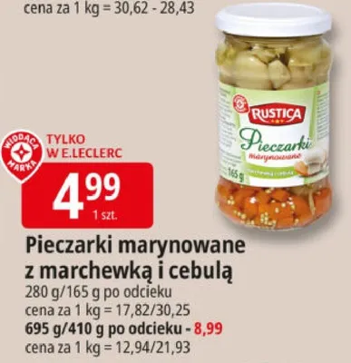 Pieczarki marynowane z marchewką i cebulą promocja w Leclerc