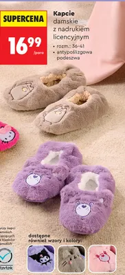 Kapcie damskie z nadrukiem licencyjnym promocja w Biedronka