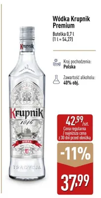 Wódka Krupnik Premium promocja w Aldi
