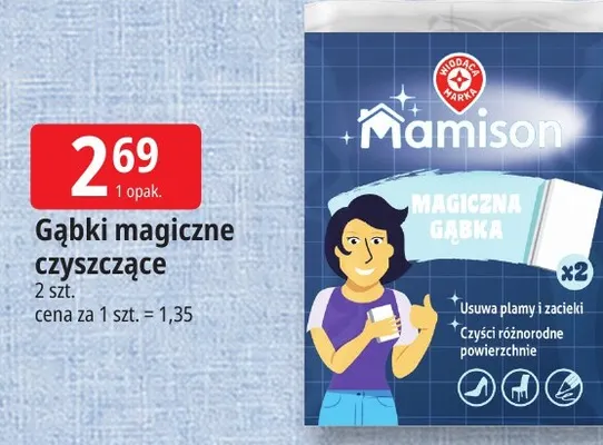 Gąbki magiczne czyszczące Mamison 2-pak promocja w Leclerc