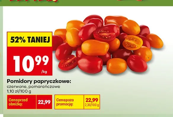 Pomidory papryczkowe promocja w Biedronka