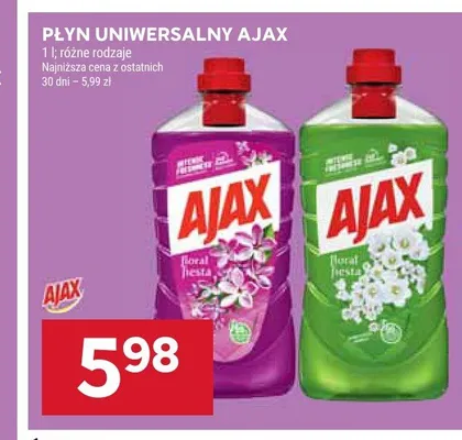 Płyn uniwersalny Ajax promocja w Stokrotka