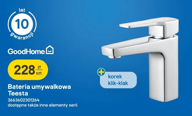 Bateria umywalkowa GoodHome Teesta promocja w Castorama