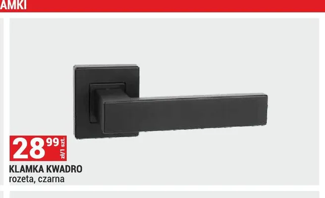 Klamka Kwadro rozeta czarna promocja w Merkury Market