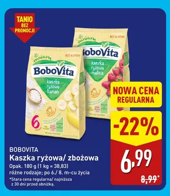 Kaszka ryżowa banan BoboVita promocja w Aldi