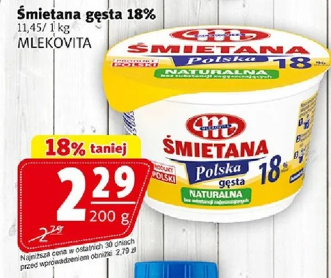 Śmietana gęsta 18% promocja w Prim Market