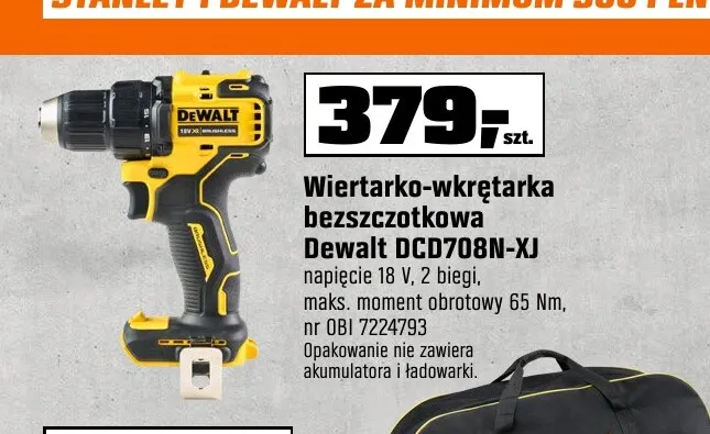 Wiertarko-wkrętarka bezszczotkowa Dewalt promocja w OBI
