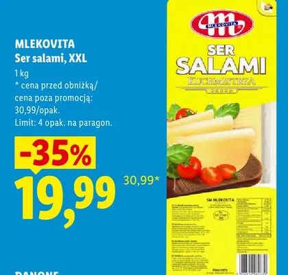 Ser salami Mlekovita Kuchmistrza XXL promocja w Lidl
