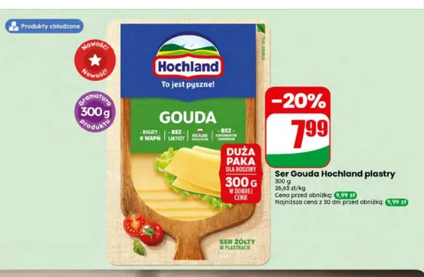 Ser Gouda Hochland plastry promocja w Dino