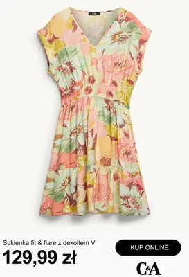 Sukienka fit & flare z dekoltem V C&A promocja w C&A