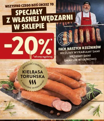 Kiełbasa toruńska Z Wędzarni Intermarché promocja w Intermarche
