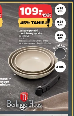 Zestaw patelni z odpinaną rączką BerlingerHaus promocja w Netto