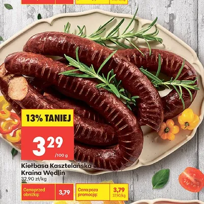 Kiełbasa Kasztelańska Kraina Wędlin promocja w Biedronka
