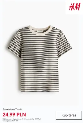 Bawełniany T-shirt H & M promocja w H&M