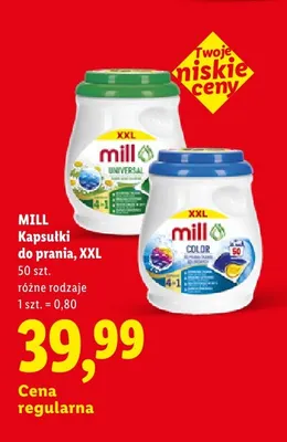 Kapsułki do prania Mill Universal XXL promocja w Lidl