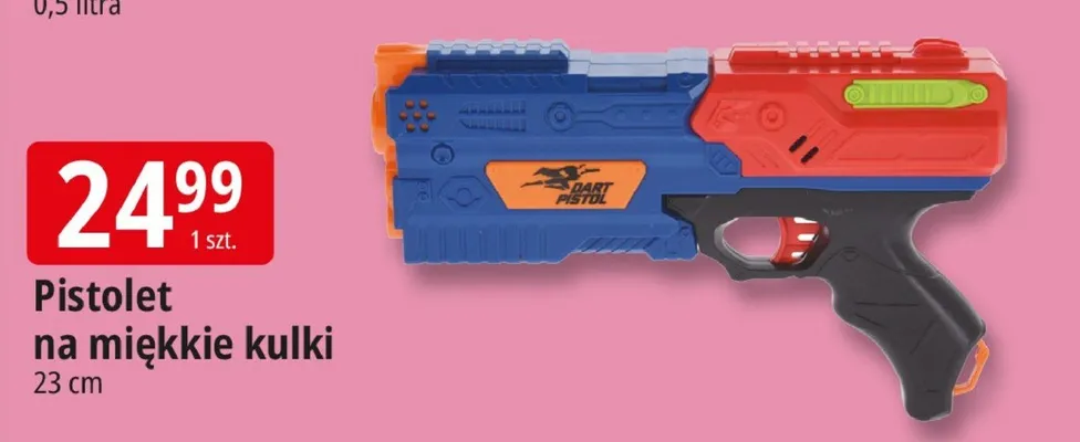 Pistolet na miękkie kulki 23cm promocja w Leclerc