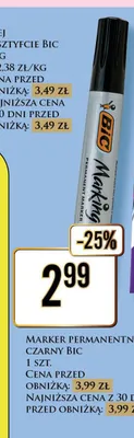 Marker permanentny czarny BIC promocja w Dino