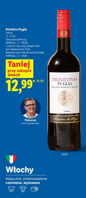 Wino Primitivo Puglia czerwone wytrawne promocja w Lidl