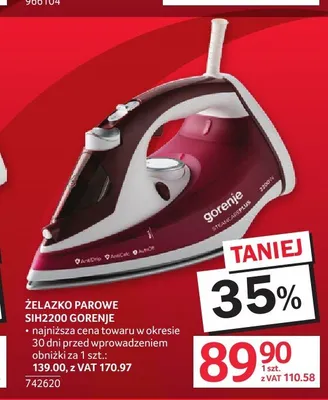 Żelazko parowe Gorenje promocja w Selgros
