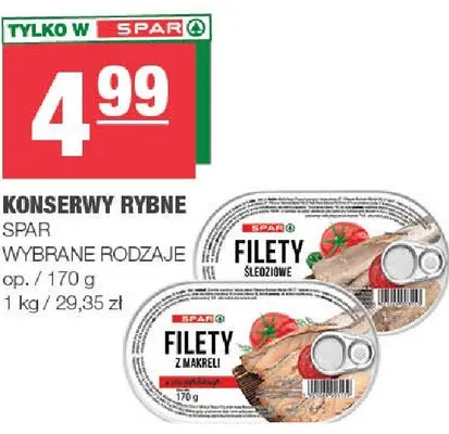Konserwy rybne wybrane rodzaje promocja w SPAR