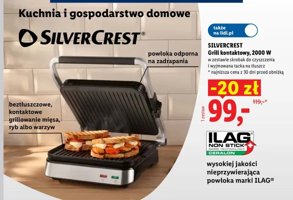 Grill kontaktowy Silvercrest promocja w Lidl