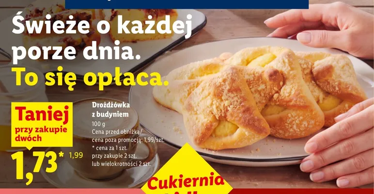 Drożdżówka z budyniem Cukiernia Lidla promocja w Lidl