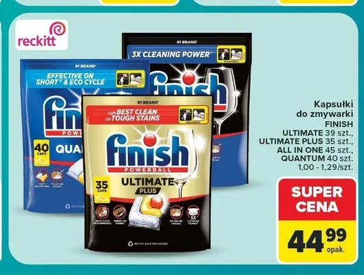 Kapsułki do zmywarki Finish All in One promocja w Carrefour Market