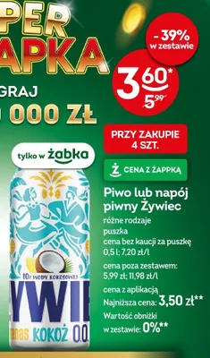 Piwo bezalkoholowe Żywiec Ananas Kokoż 0.0 promocja w Żabka