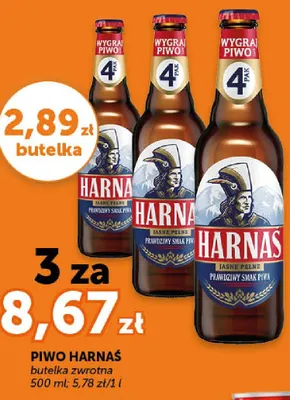 Piwo Harnaś butelka zwrotna promocja w Groszek