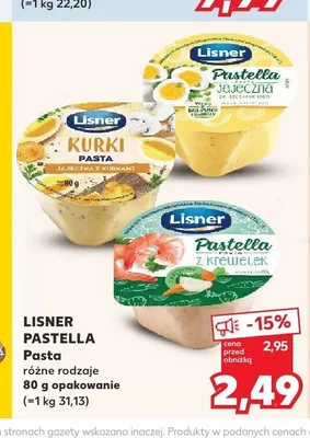 Pasta jajeczna z kurkami Lisner Pastella promocja w Kaufland