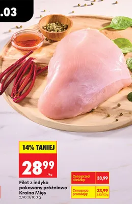 Filet z indyka pakowany próżniowo promocja w Biedronka