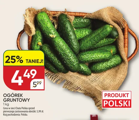 Ogórek gruntowy promocja w Chata Polska