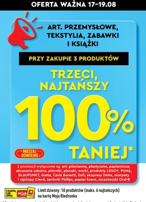Artykuły przemysłowe, tekstylia, zabawki, książki promocja w Biedronka